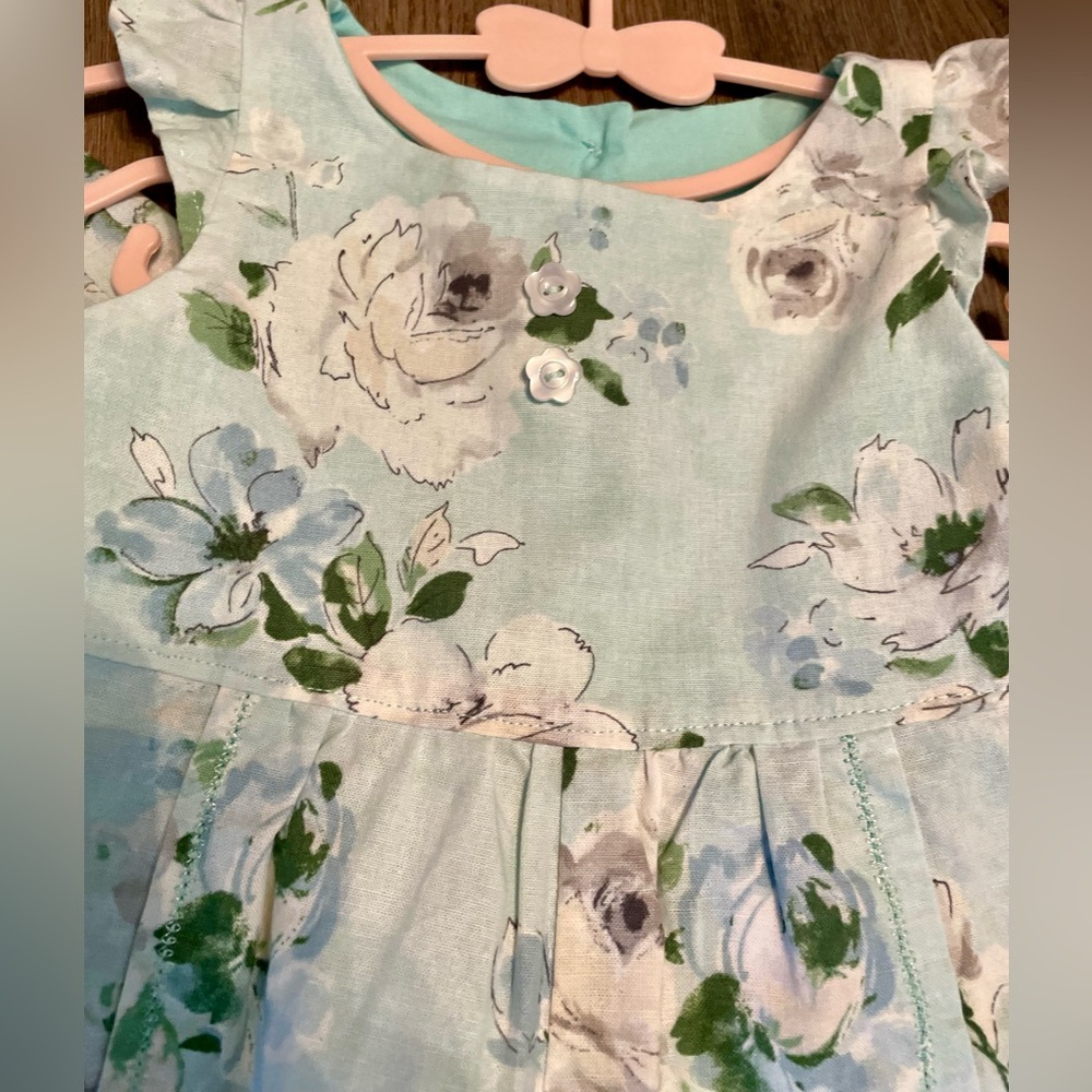 Sister matching set sewn with love,  12 month romper & 3T dress - Picture 6 of 16